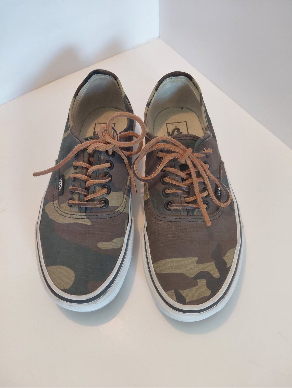 Vans Men’s Camo Canvas Low-Top Sneakers - Brown/Olive